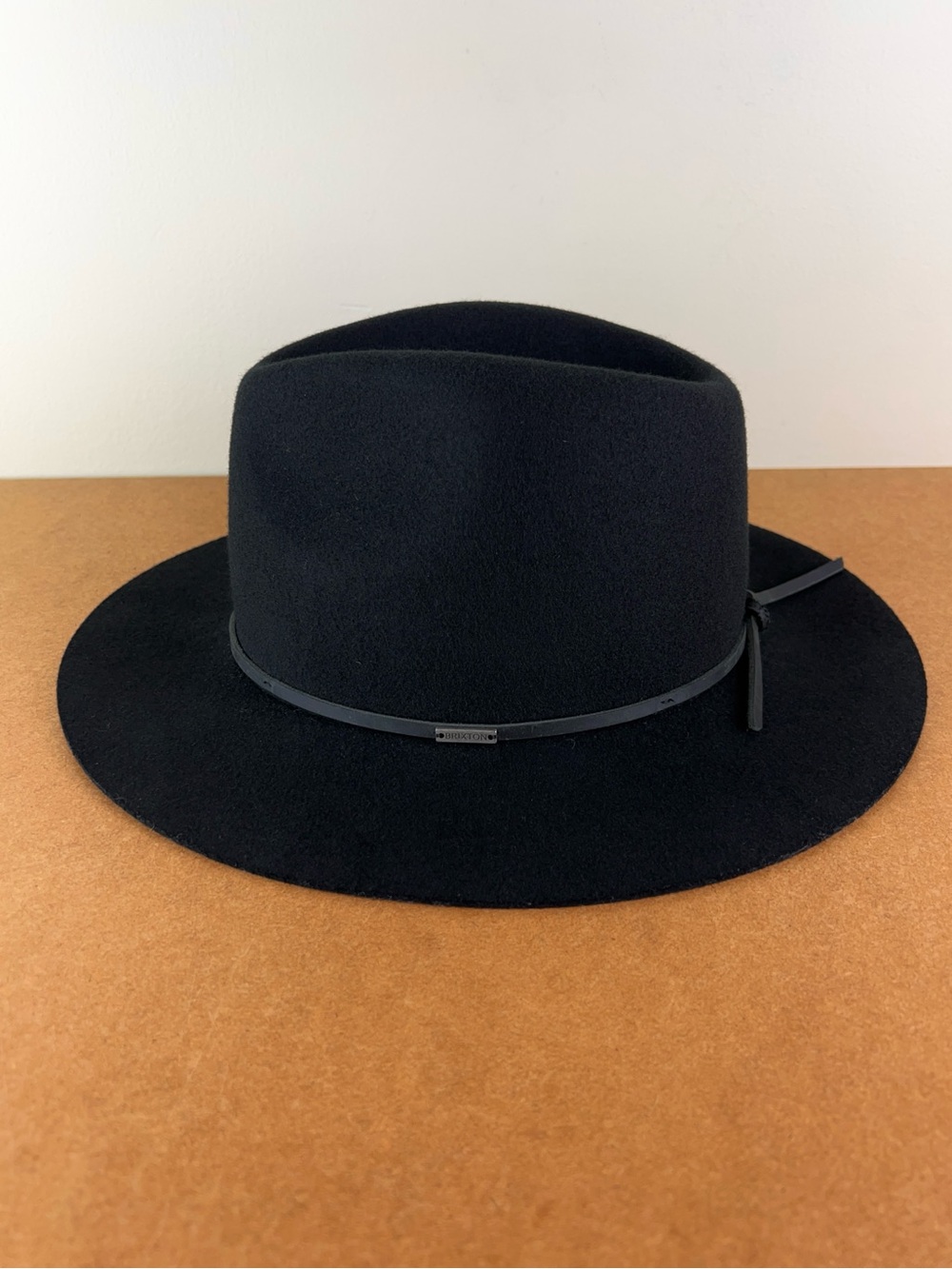 BRIXTON REVOLVE BLACK WOOL FEDORA HAT - Picture 7 of 10